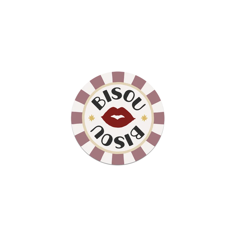 Set di 6 sottobicchieri in vinile Kiss Kiss