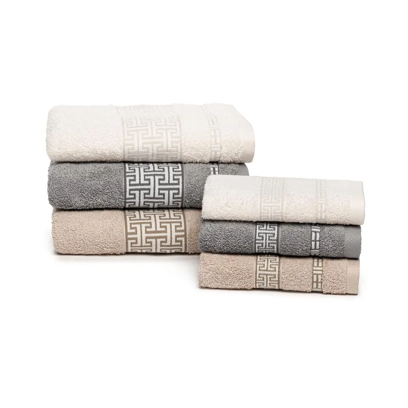 Set asciugamani in spugna atene in Cotone 450 gr/mq