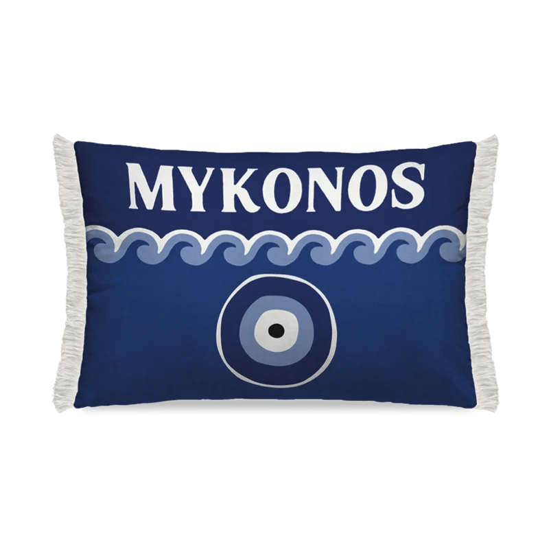 Cuscino da esterno con frange Mykonos
