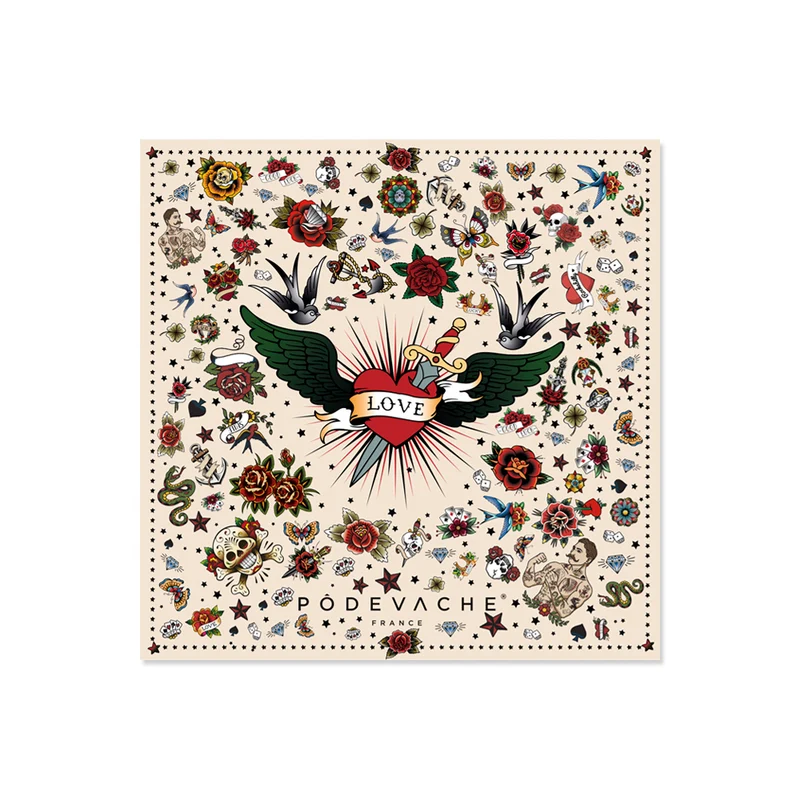 Set di 6 sottobicchieri in vinile Tattoo