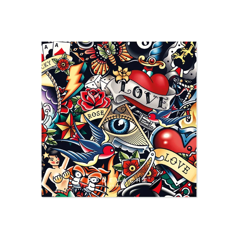 Set di 6 sottobicchieri in vinile Flash Tattoo
