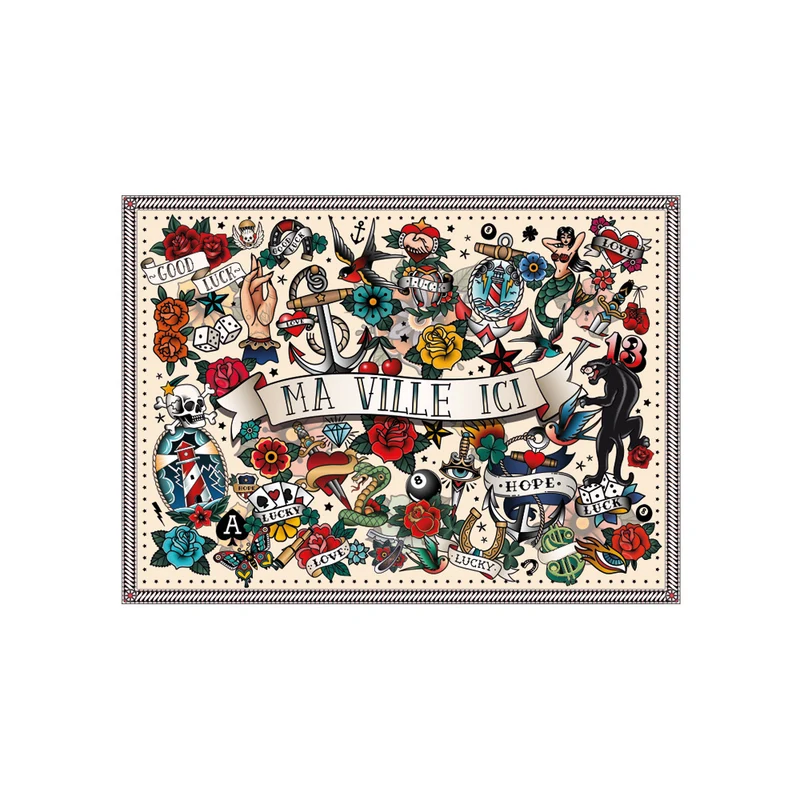 Tovaglietta in vinile personalizzata Tattoo Lucky