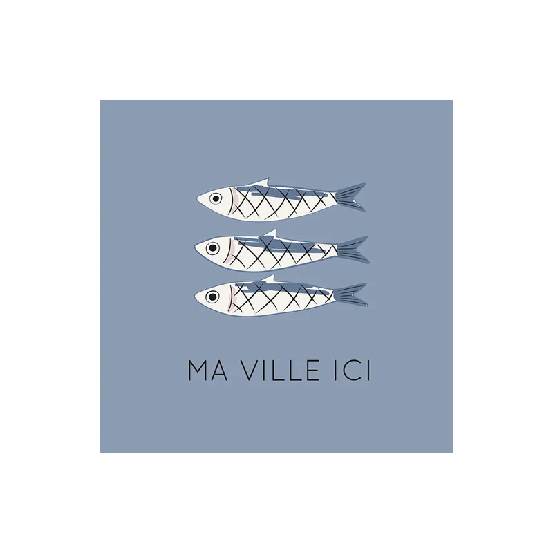 Set di 6 sottobicchieri in vinile personalizzati Little Fishes