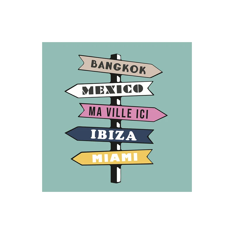 Set di 6 sottobicchieri in vinile personalizzati con segni della città