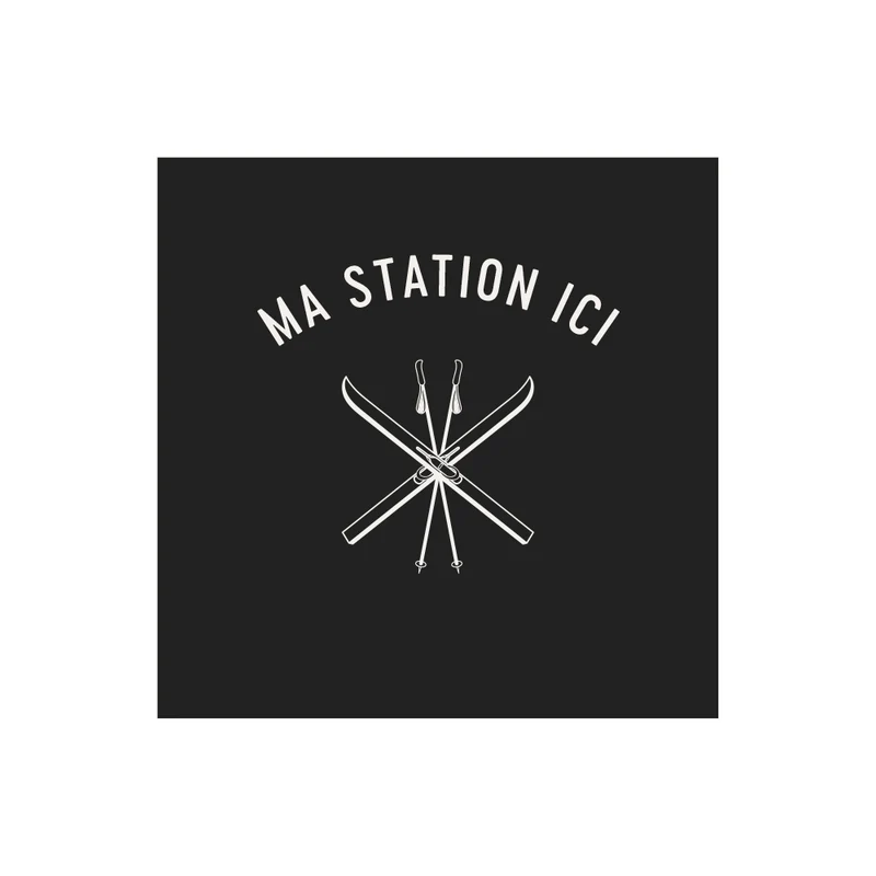 Set di 6 sottobicchieri in vinile personalizzati Ski Mountain