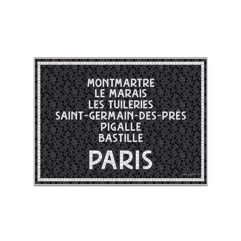 Tovaglietta in vinile Mosaico Nero Parigi