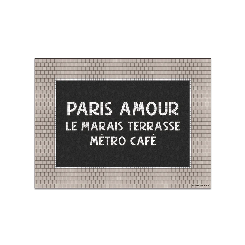 Tovaglietta in vinile Metro Rosé Paris Amour