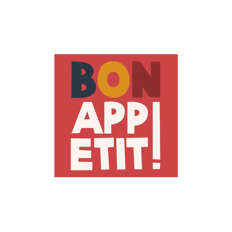 Set di 6 sottobicchieri in vinile Bon Appetit