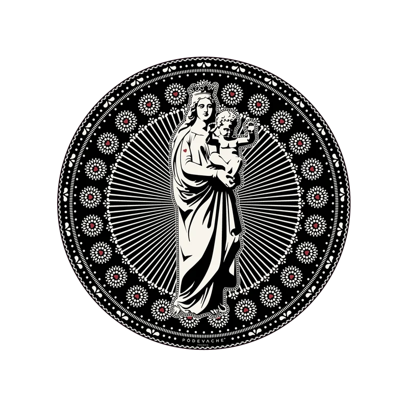 Set di 6 sottobicchieri in vinile Madonna
