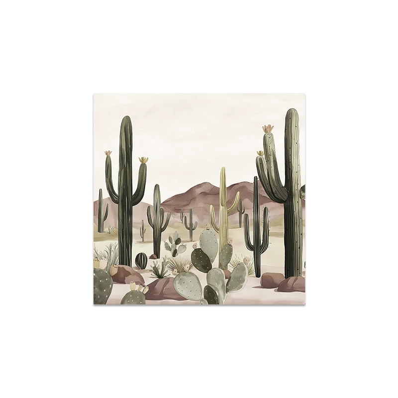 Set di 6 sottobicchieri in vinile Cactus Glory