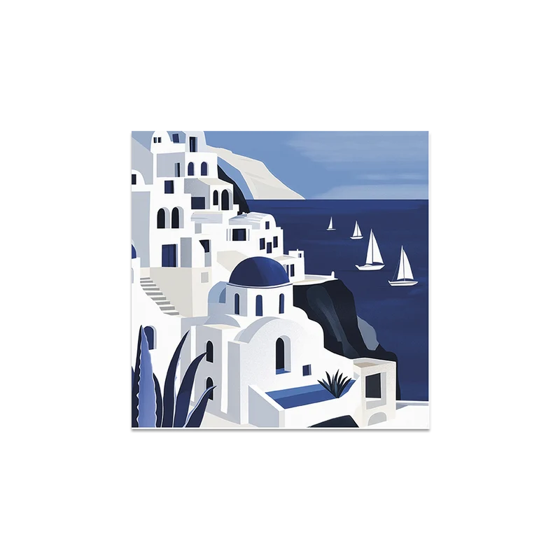 Set di 6 sottobicchieri in vinile Santorini