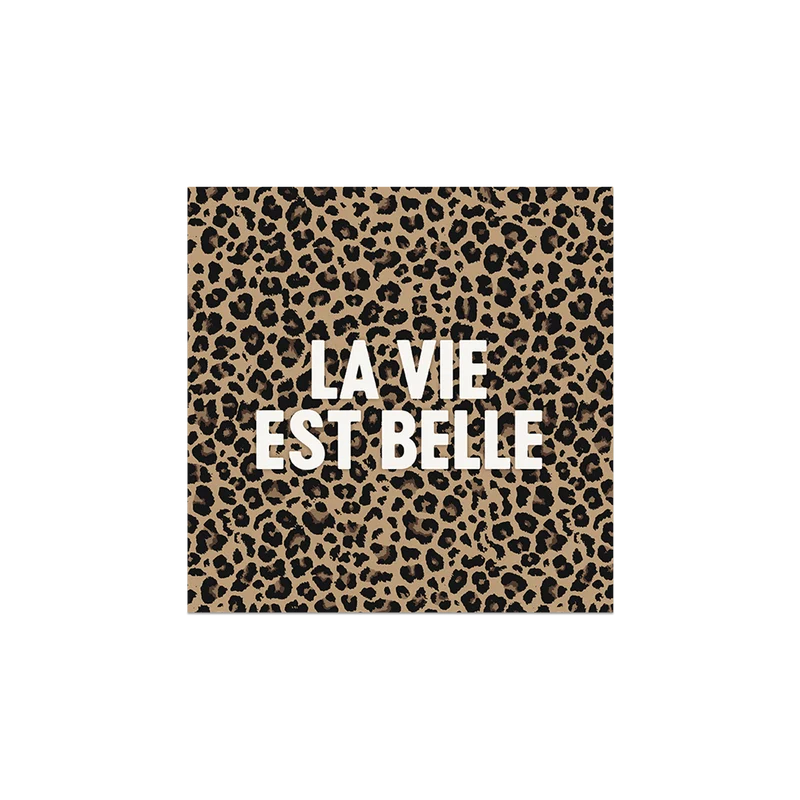 Set di 6 sottobicchieri in vinile Napata Leopard