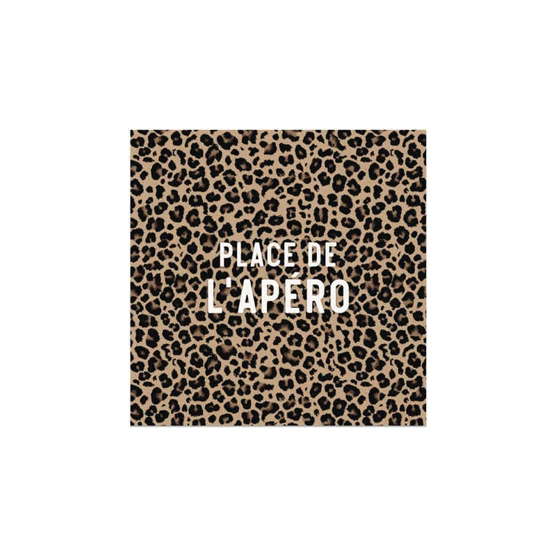 Set di 6 sottobicchieri in vinile leopardati per Apéro Place