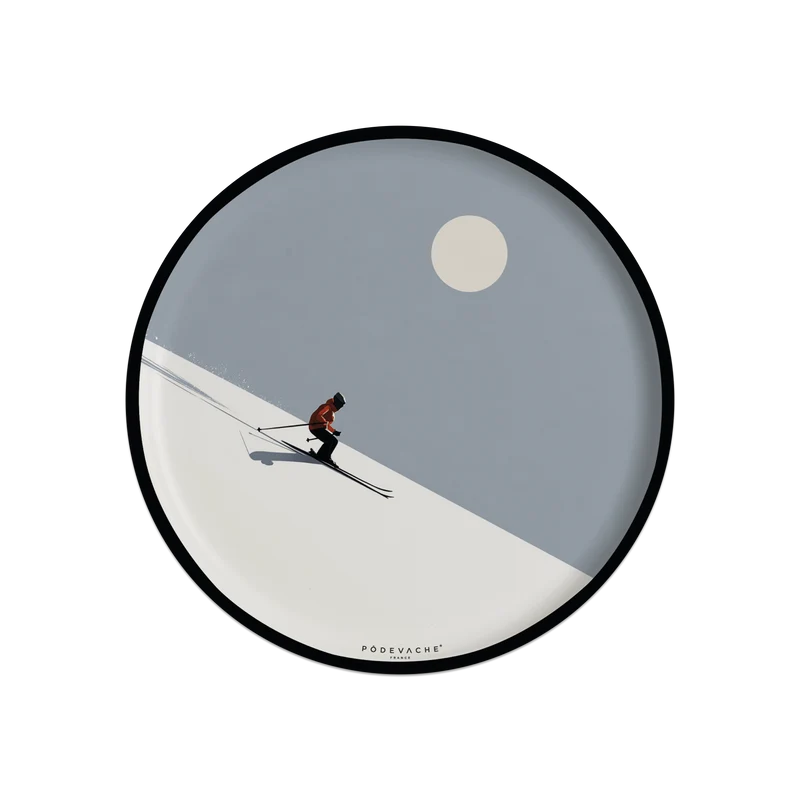 Set di 6 sottobicchieri in vinile Ski Downhill