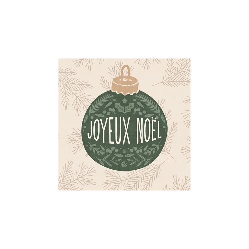 Set di 6 sottobicchieri in vinile beige a forma di palla di Natale