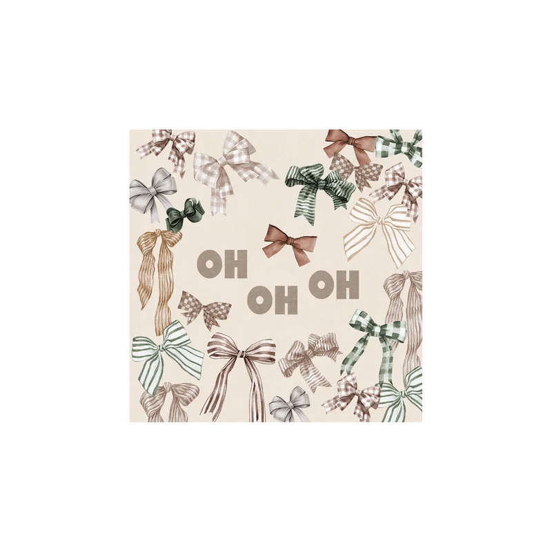 Set di 6 sottobicchieri natalizi in vinile beige Oh Oh Oh