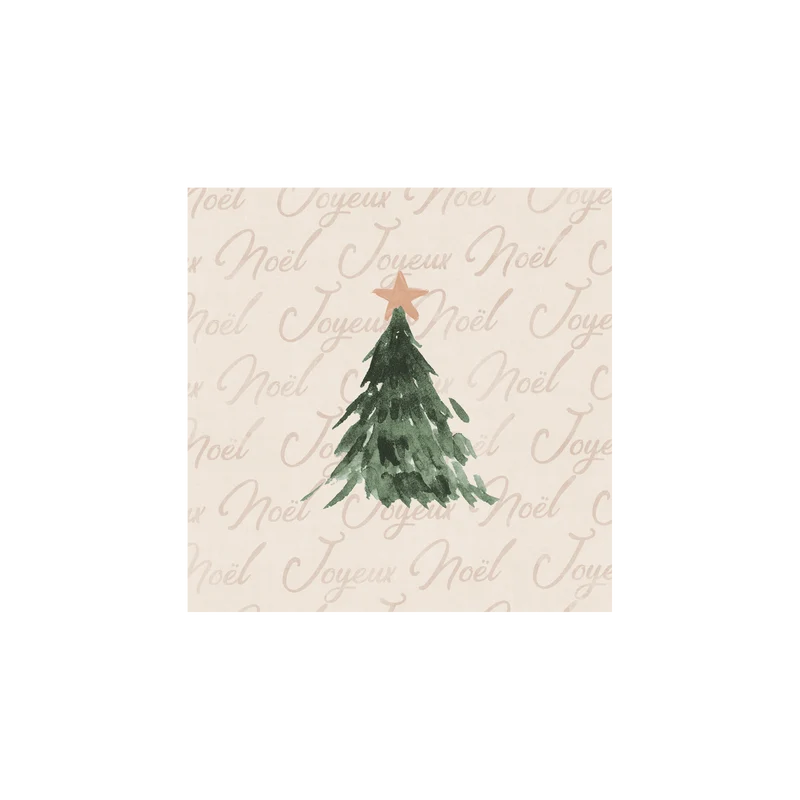 Set di 6 sottobicchieri in vinile beige a forma di albero di Natale