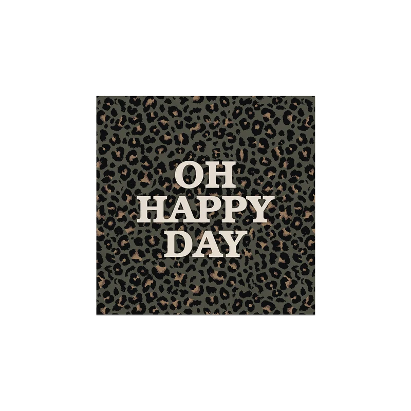 Set di 6 sottobicchieri in vinile con motivo leopardato Oh Happy Day