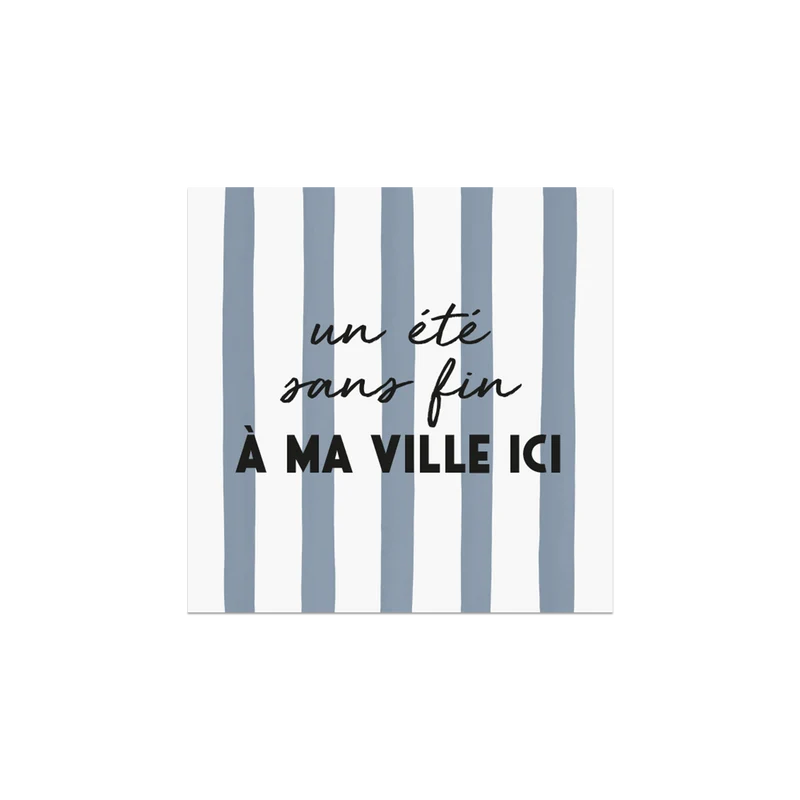 Set di 6 sottobicchieri in vinile personalizzati Endless Summer Blue