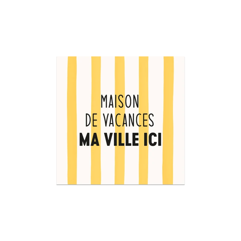 Set di 6 sottobicchieri in vinile personalizzati Yellow Vacation Home