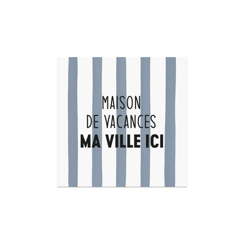 Set di 6 sottobicchieri in vinile personalizzati Blue Vacation Home
