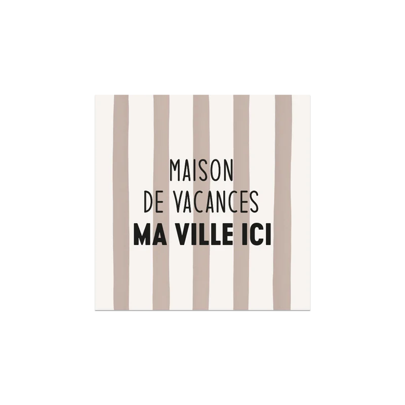 Set di 6 sottobicchieri in vinile personalizzati Vacation Home Beige