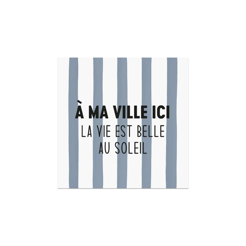 Set di 6 sottobicchieri in vinile personalizzati La vita è bella Blu