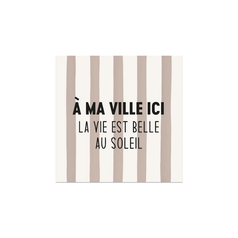 Set di 6 sottobicchieri in vinile personalizzati La vita è bella Beige