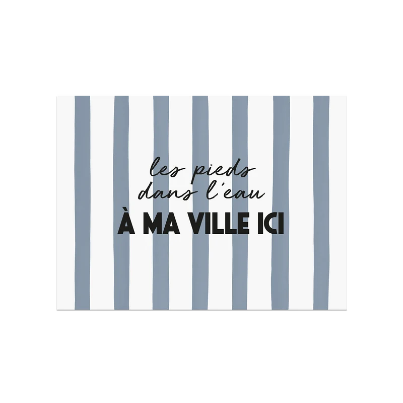Tovaglietta in vinile personalizzata Piedi nell'acqua Blu