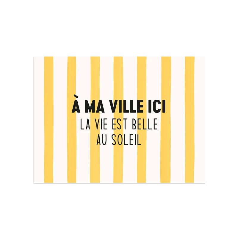 Tovaglietta in vinile personalizzata La vita è bella Giallo