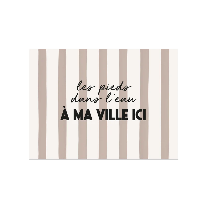 Tovaglietta personalizzata in vinile Piedi nell'acqua Beige