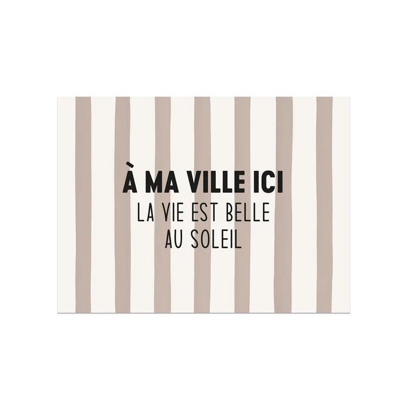 Tovaglietta in vinile personalizzata La vita è bella Beige