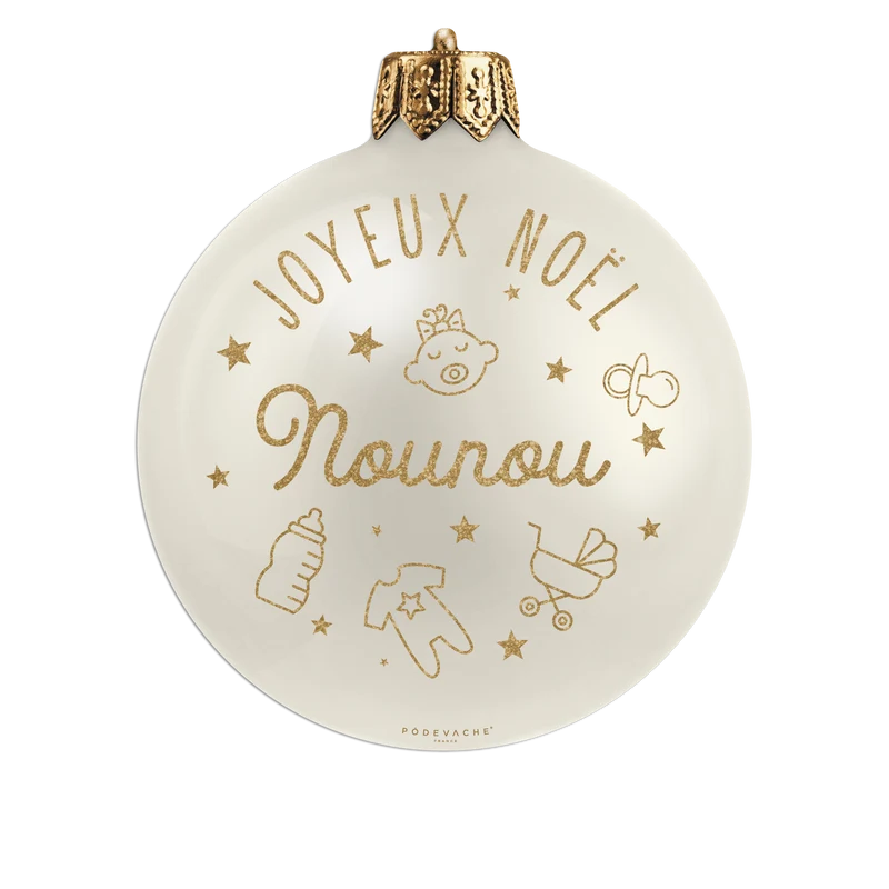 Set di 6 sottobicchieri in vinile a forma di palla di Natale con motivo di tata