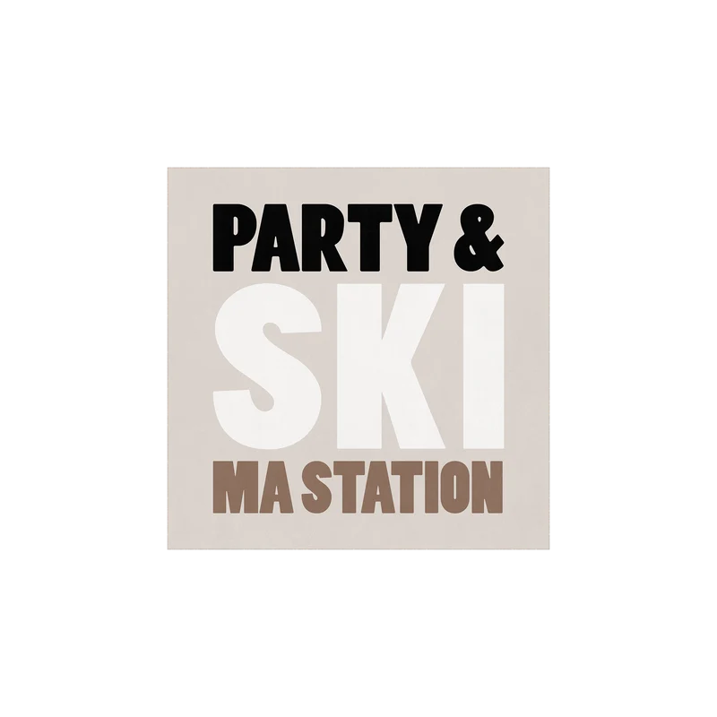 Set di 6 sottobicchieri in vinile personalizzati Ski Morzine Beige