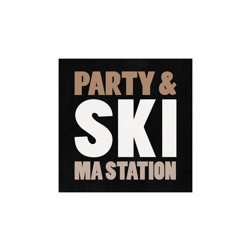 Set di 6 sottobicchieri in vinile personalizzati Ski Morzine Nero