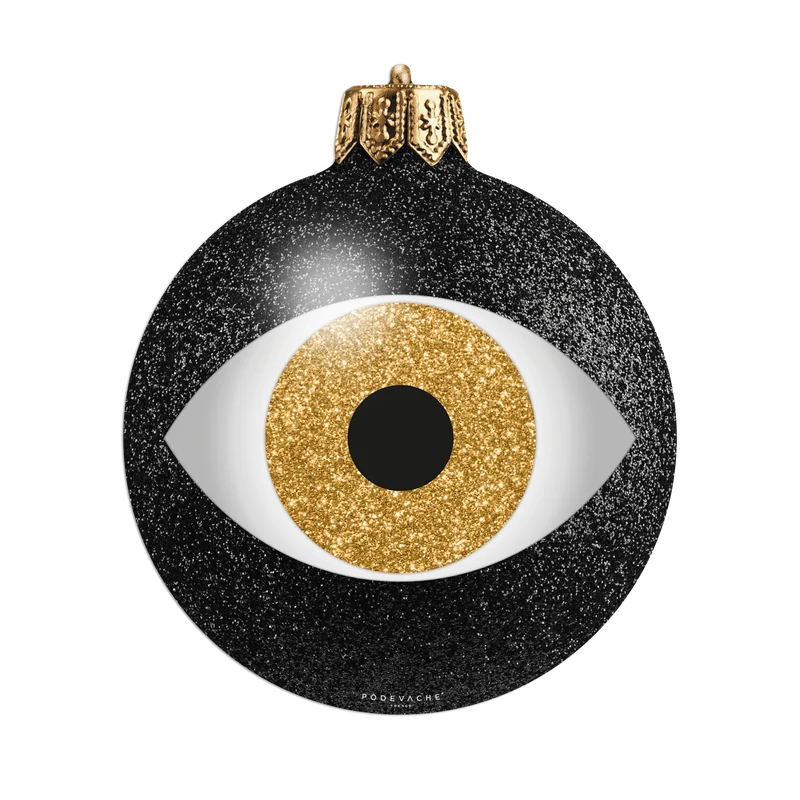 Tovaglietta in vinile con motivo a forma di occhio di Natale