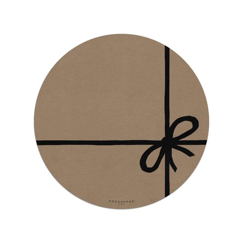Tovaglietta in vinile con fiocco di Natale in carta kraft