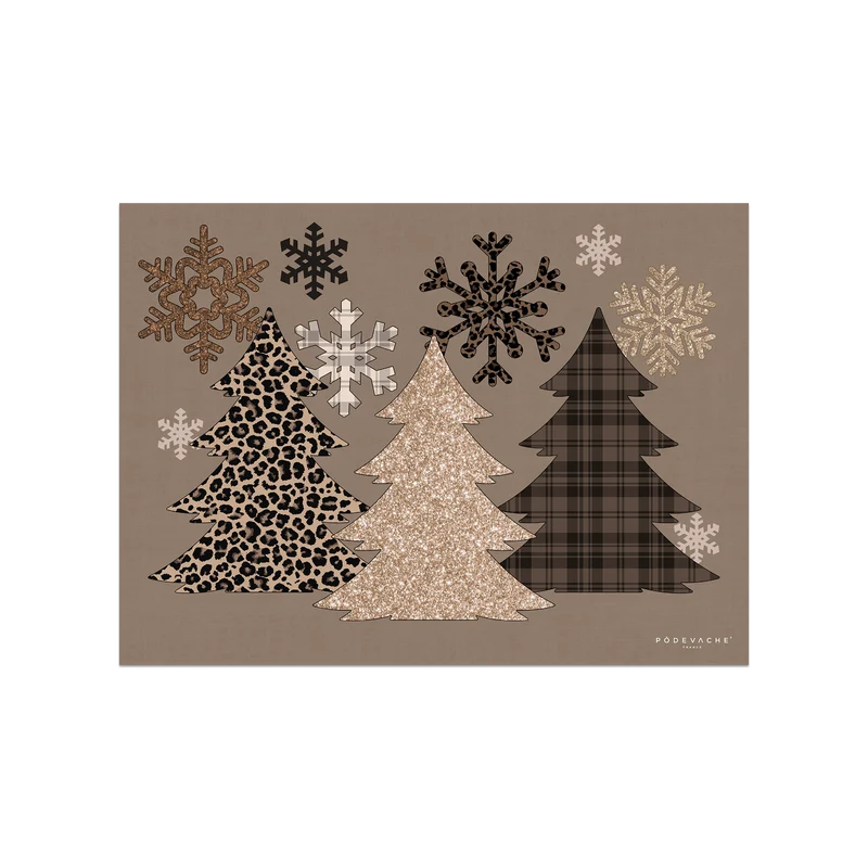 Tovaglietta in vinile con albero di Natale in carta kraft