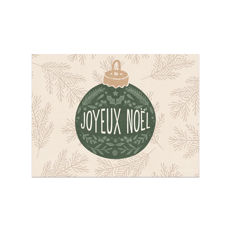 Tovaglietta in vinile con palline di Natale beige