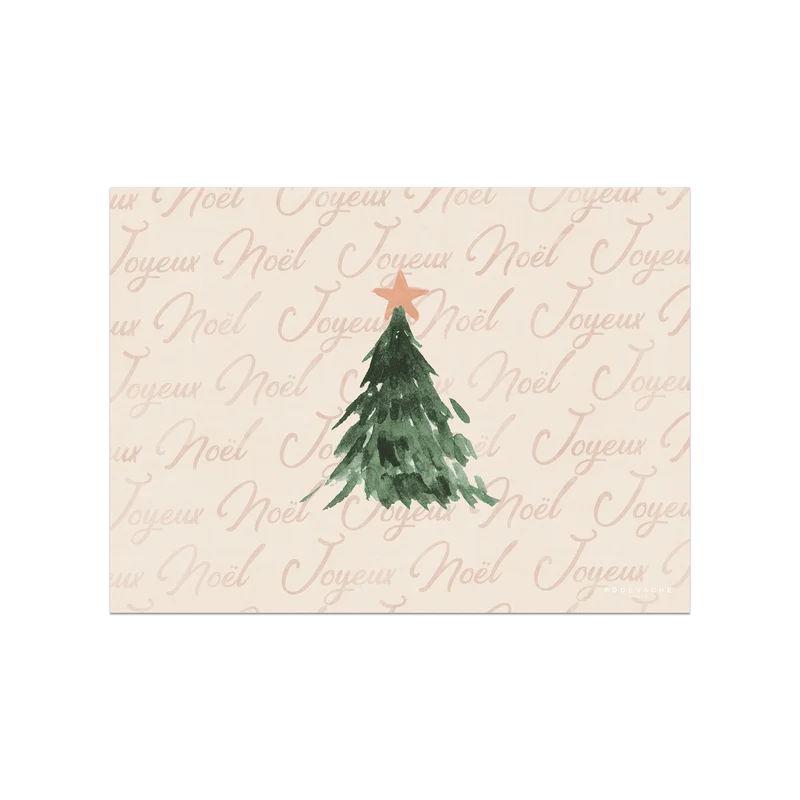 Tovaglietta in vinile beige natalizia con albero di Natale