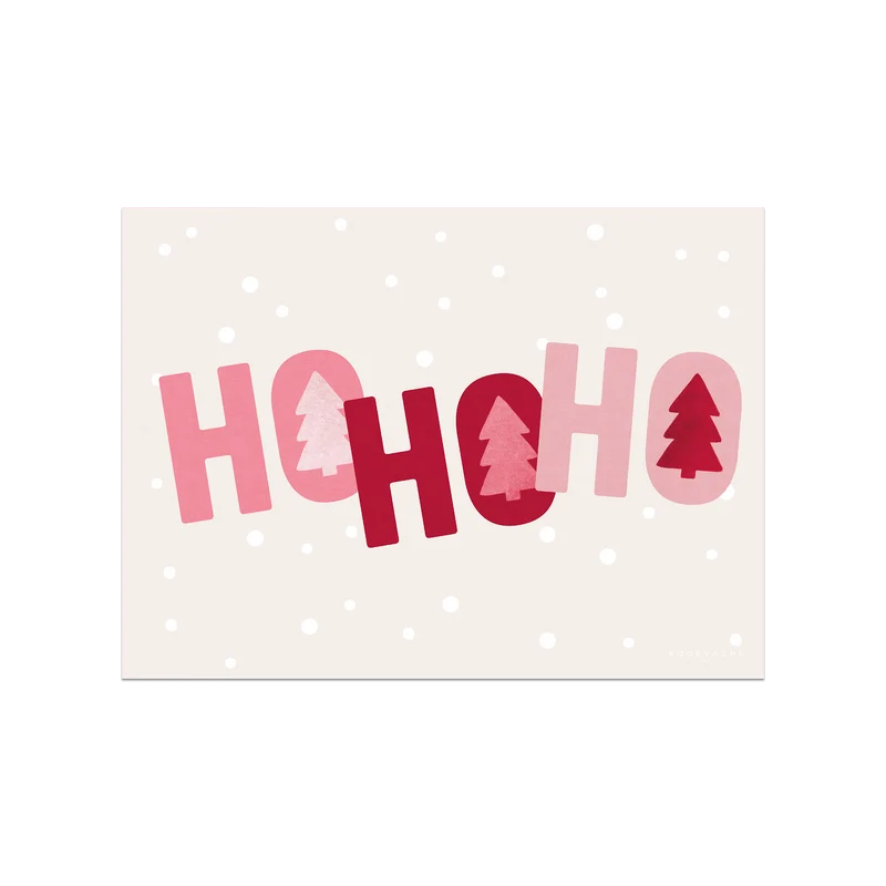 Tovaglietta in vinile natalizia rossa Ho Ho Ho