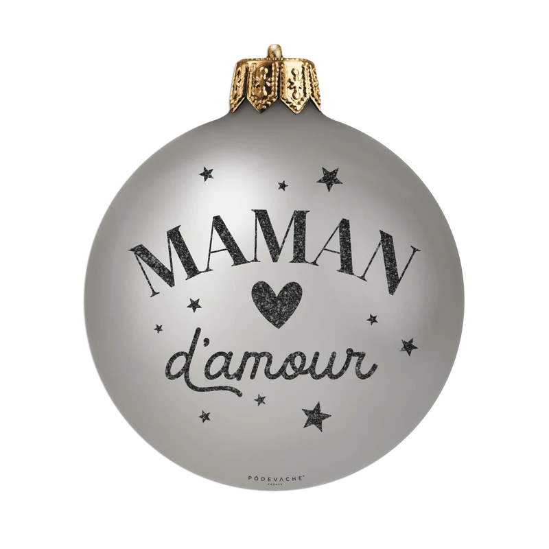 Tovaglietta natalizia in vinile con palline "Mom Love"