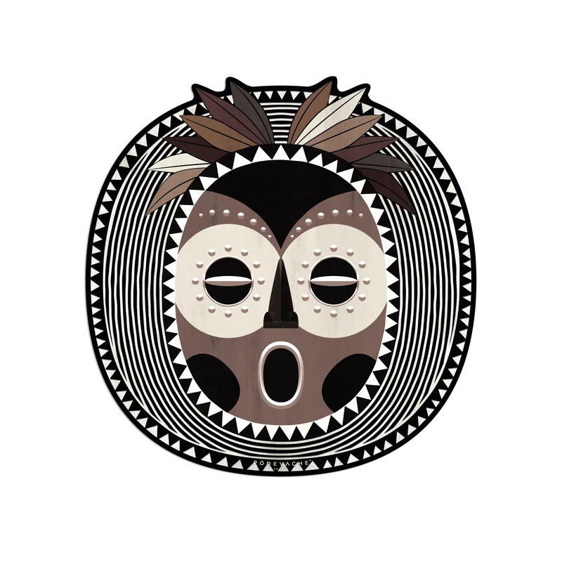 Tovaglietta in vinile con maschera africana Yoruba