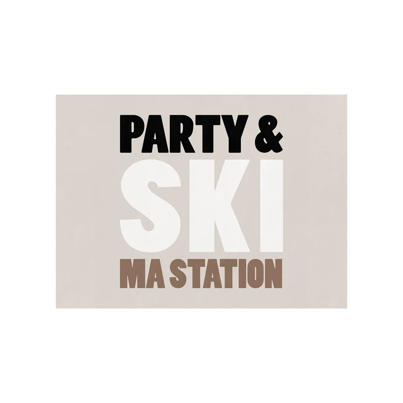 Tovaglietta in vinile personalizzata Ski Morzine Beige