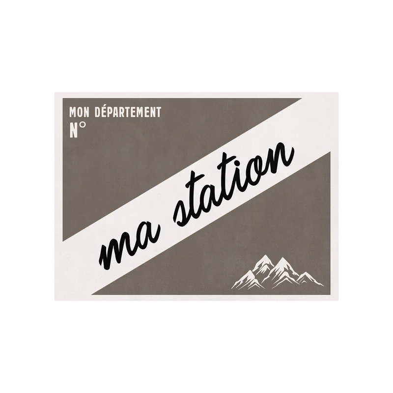 Tovaglietta in vinile personalizzata Mountain St Gervais Grey