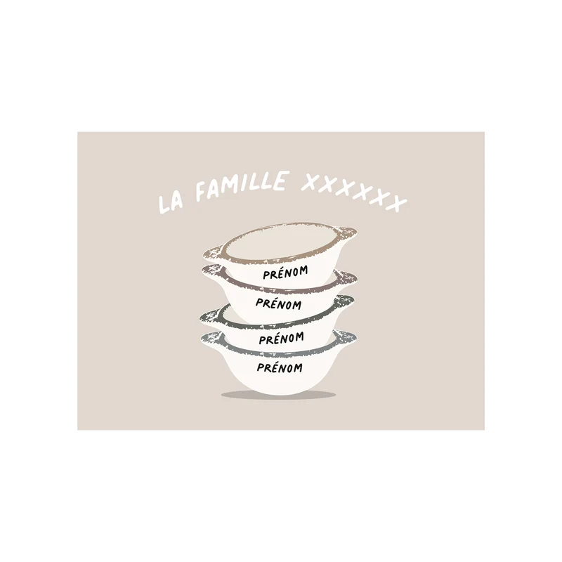 Tovaglietta in vinile personalizzata per la famiglia