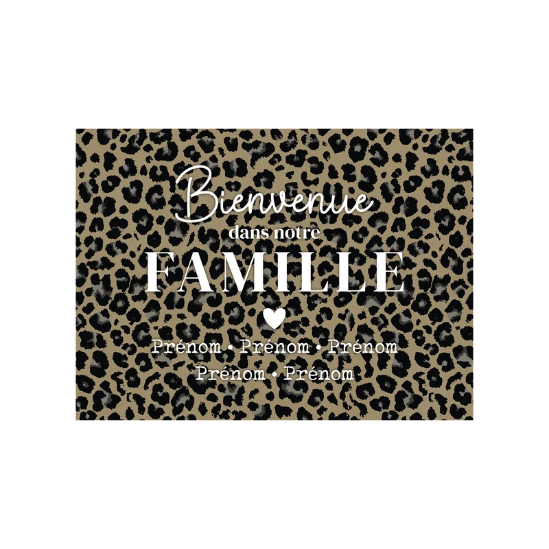 Tovaglietta in vinile personalizzata Welcome Family Taupe
