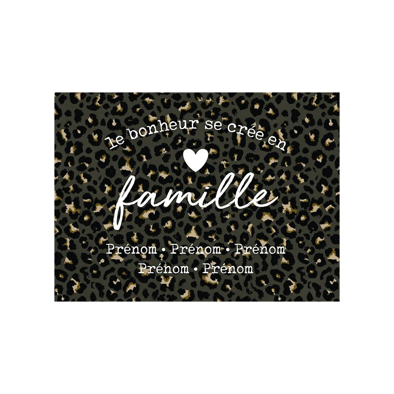 Tovaglietta in vinile personalizzata Happiness Family Khaki