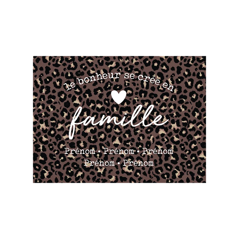 Tovaglietta in vinile personalizzata Happiness Family Brown