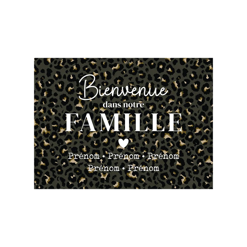Tovaglietta in vinile personalizzata Welcome Family Khaki
